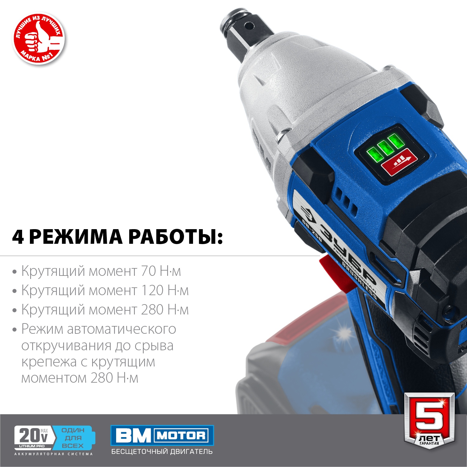 Ударный бесщеточный гайковерт, без АКБ, в коробке GB-250