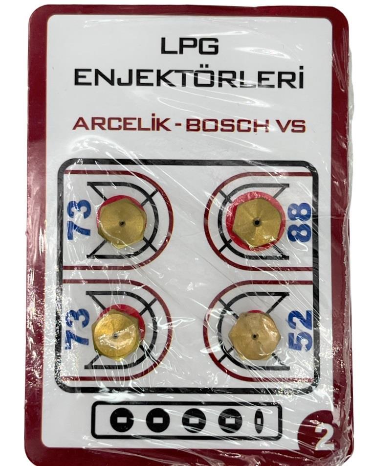 Набор жиклёров Beko на балонный газ (Винт - Ключ : М9: ?-0.52мм: ?-0.73мм: ?-0.73мм: ?-0.88мм)